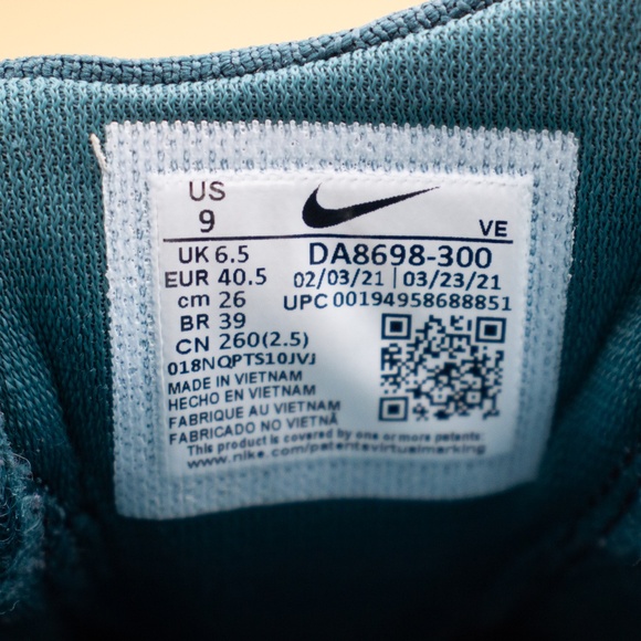 Nike Pegasus Trail 3 Dark Teal Trail Running Shoes DA8698-300 Women's Size 9 - Picture 7 of 8